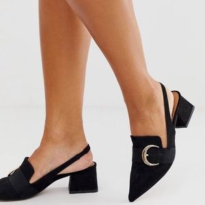 Mid heel slingbacks. Never worn 🖤